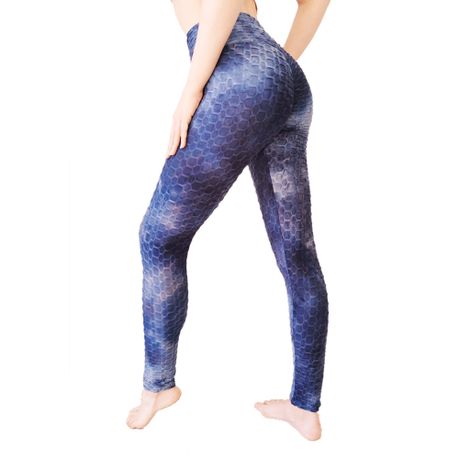 Alo Yoga  Ruched Leg Goddess Legging Electric Blue Tie-Dye - $34