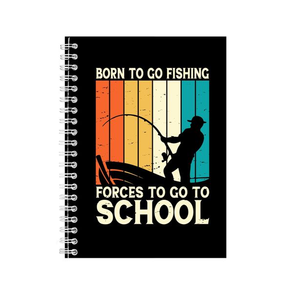 School A5 Notebook Spiral and Lined Fishing Lovers Graphic Notepad Gift 188