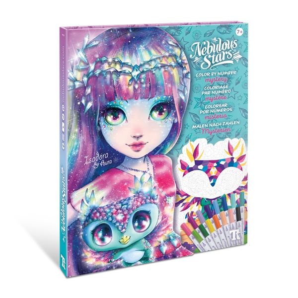 Nebulous Stars Color by Number Mystery Book - incl 15 Dual-Tip Markers
