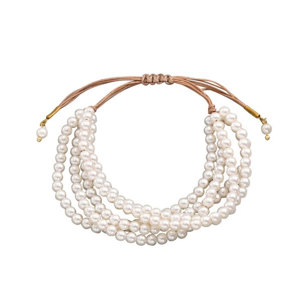 Gold Multi-Layered Imitation Pearl Bracelet- SL7642