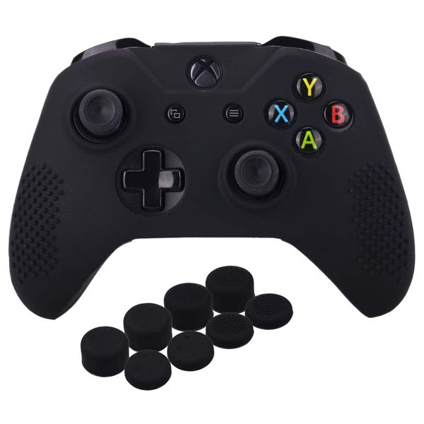 Silicone Cover for Xbox One X with Thumb Grips 8 Pieces(Black)