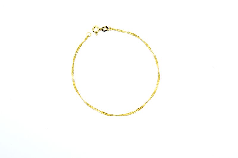 9ct Yellow Gold - Singapore Disco Bracelet - 19cm