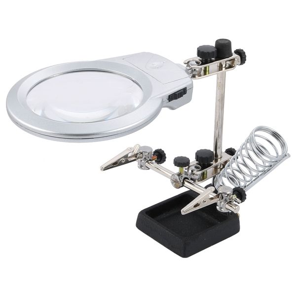 WL Helping Hand LED Magnifier Solder Station