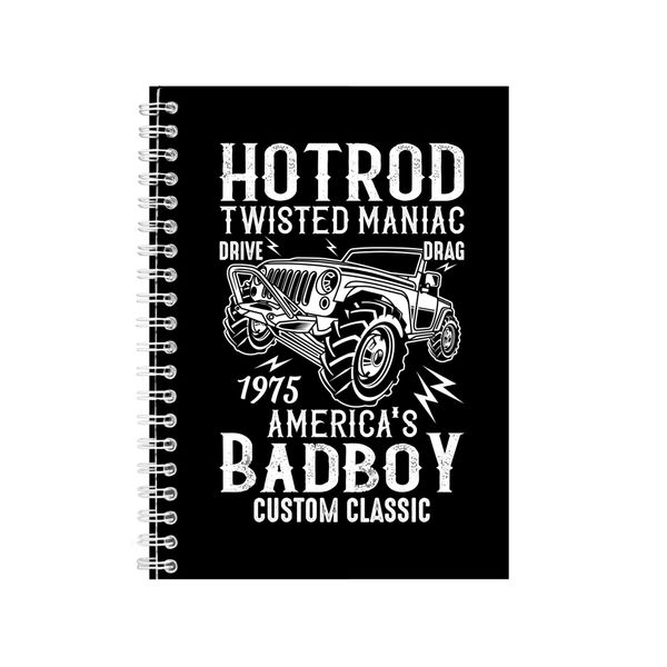 Hotrod Twisted Maniac Notebook Car Gift Idea A5 Notepad 125