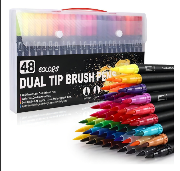 48 Color Double Headed Watercolor Pen, Soft Headed Marker Pen