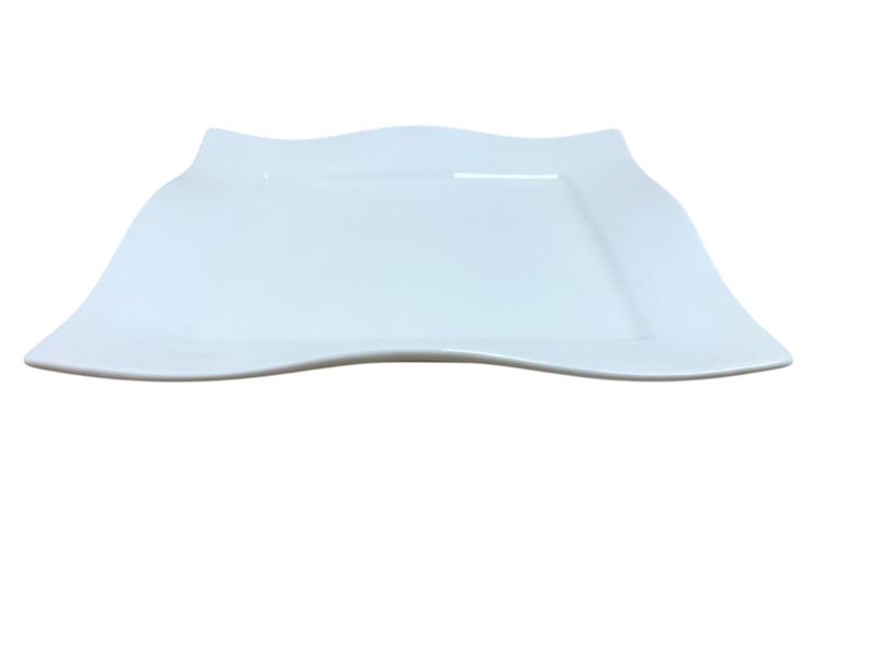 Wavy White Side Plate 22cm x 22cm x3cm - Set of 8