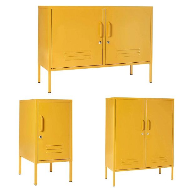 Luxury Steel Home Furniture Set 3-Piece Macaron Series - Mustard Yellow