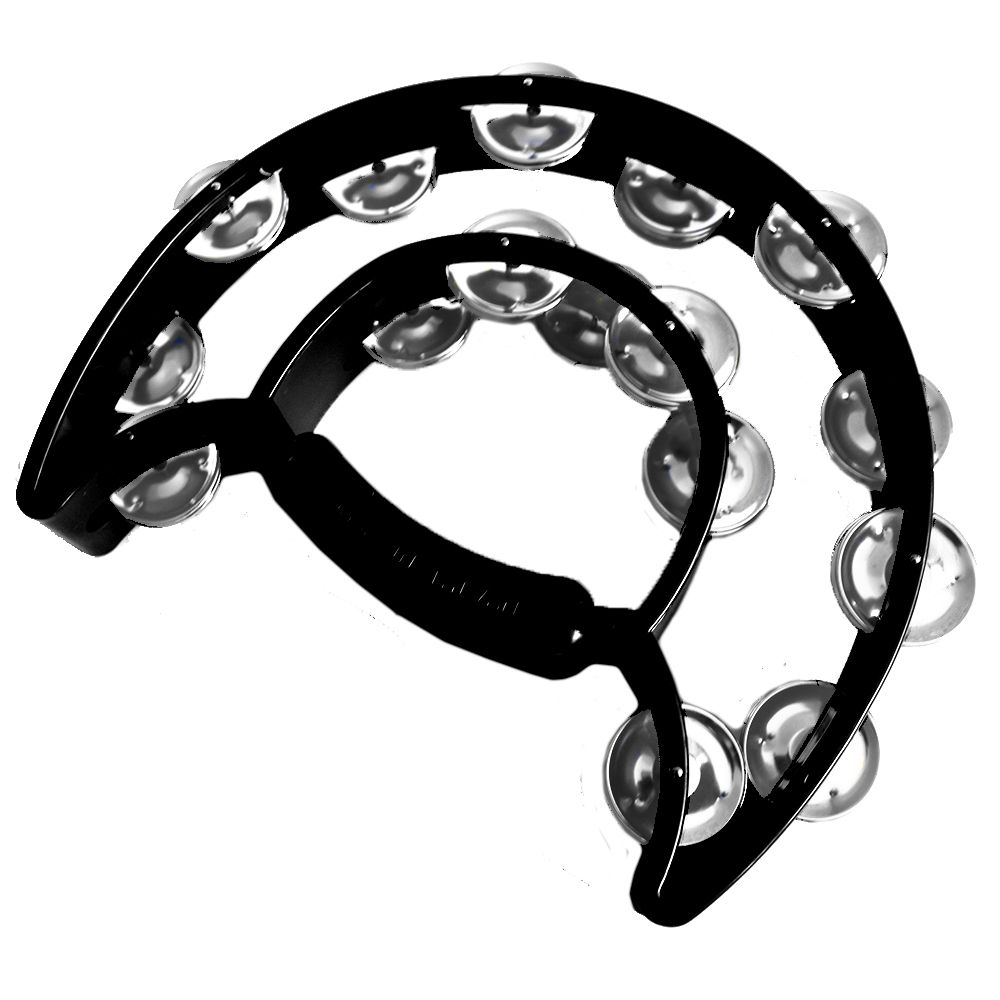 Tambourine - double half moon black
