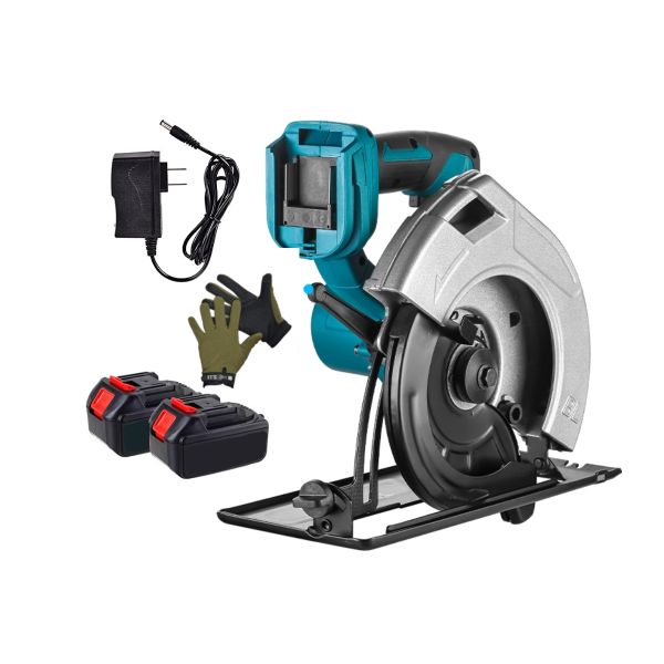 7-Inch Cordless Circular Saw With 2 x Batteries &amp; Protective Work Gloves