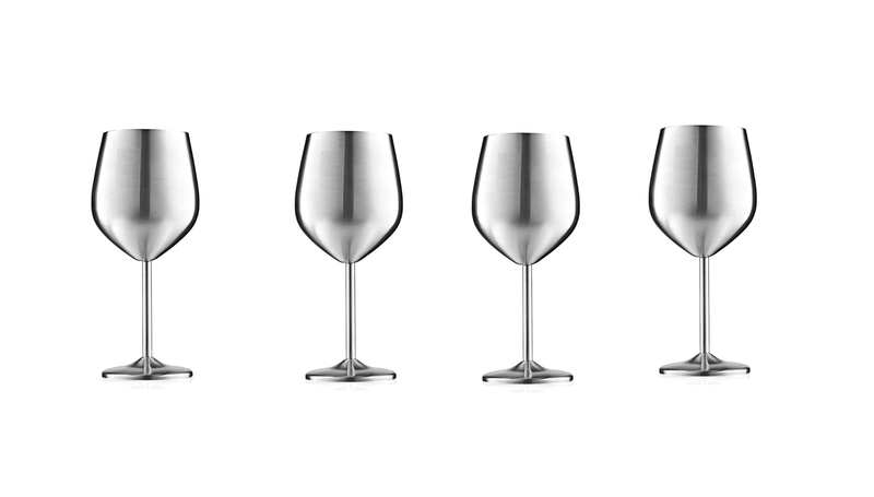Set of 4 Stainless Steel Wine Glass