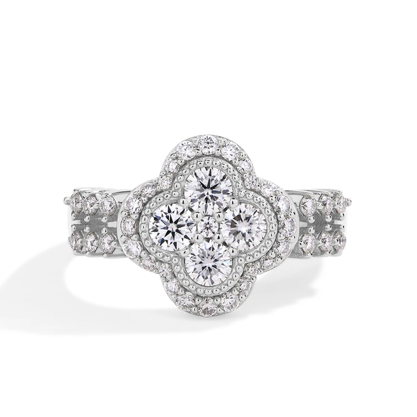 Fine Jewelry Four-Leaf Brass Ring