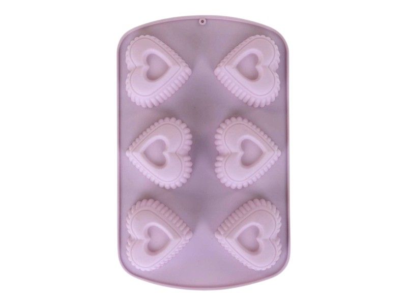 La Cucina silicone Heart-Shaped Muffin Mold - 6 Cup