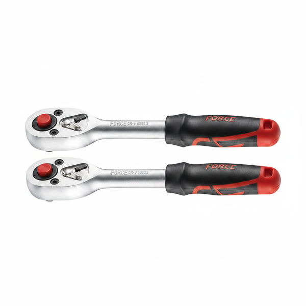 Force 1/4 Inch Drive Ratchet with Rubber Ergo Handle, 155mm, 24 - 2 Pack