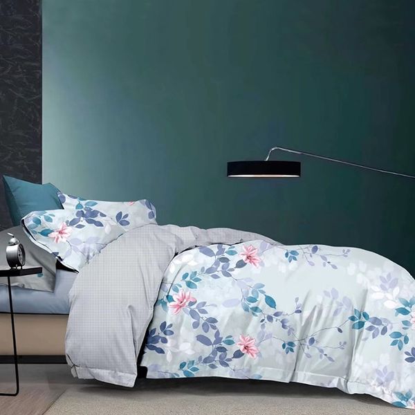 Pillow Talk - Blue Springs 5-Piece Cotton Blend Duvet Cover Set