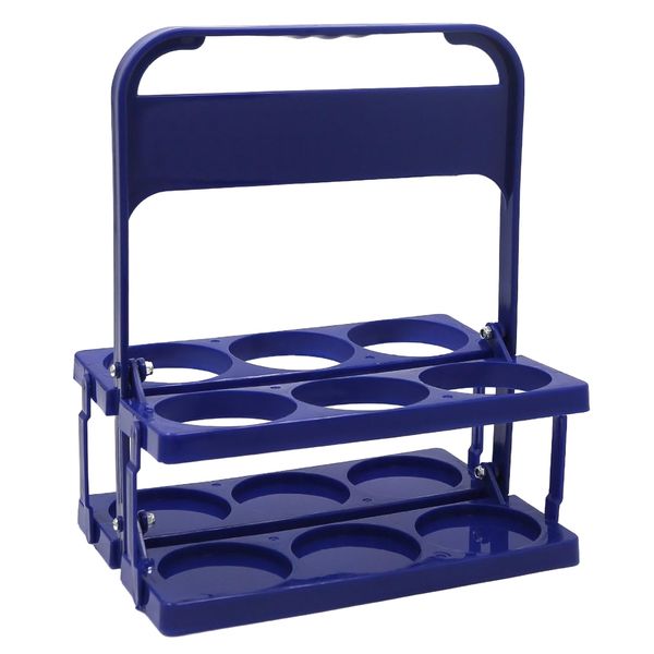 Kitchen Foldable Blue Beverage Bottle Storage Basket With Handle - 31cm