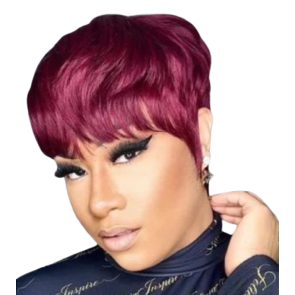 Burgundy Short Pixie Wig.