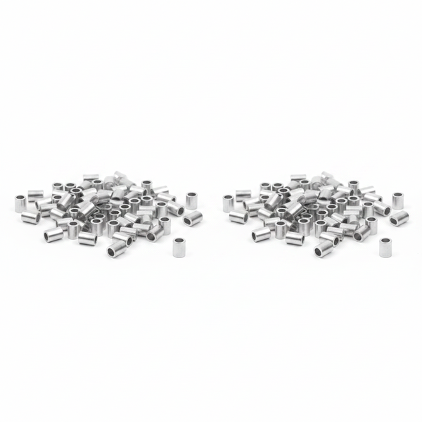 Krafft 3mm Aluminium Ferrules - 50 Piece Oval Crimping Set - 2 Pack