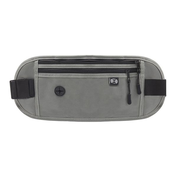 Partition storage zipper light gray close-fitting sports waist bag