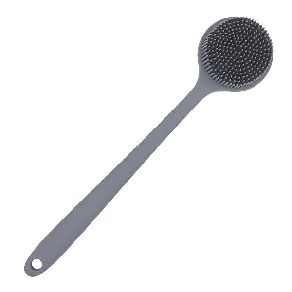 Silicone Back Scrubber For Shower Bath Body Brush With Long Handle