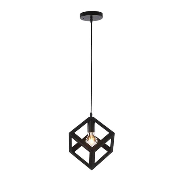 Modern Interior Chandelier Cube Shaped Iron Hanging Pendant Light