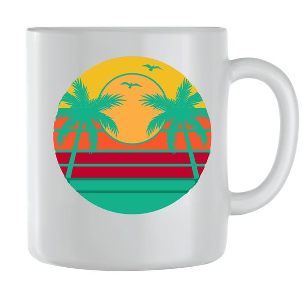 Two Circles Coffee Mugs for Men Women with Surfing Graphic Cups Present 095