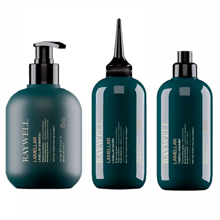 Raywell B.IO Lamellar Shampoo, Liquid Conditioner, Thermo Shimmer Spray