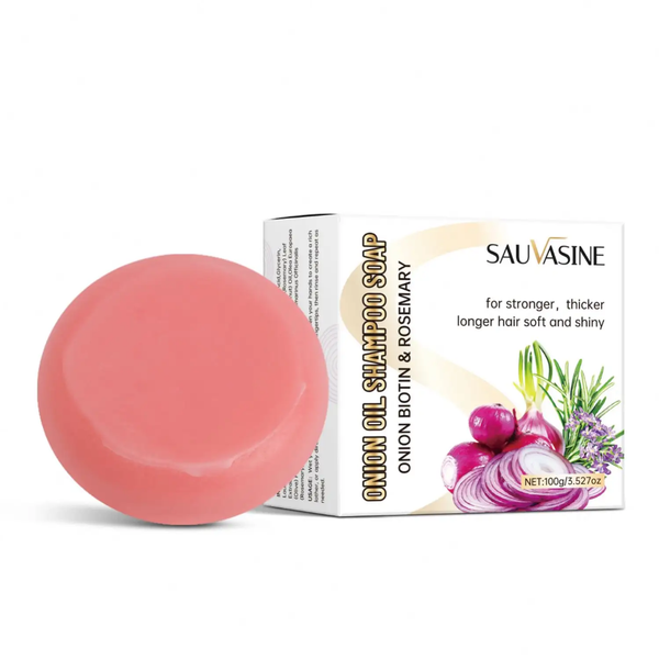 Sauvasine Hair Growth Onion Oil Shampoo Soap With Biotin And Rosemary Thicker Hair