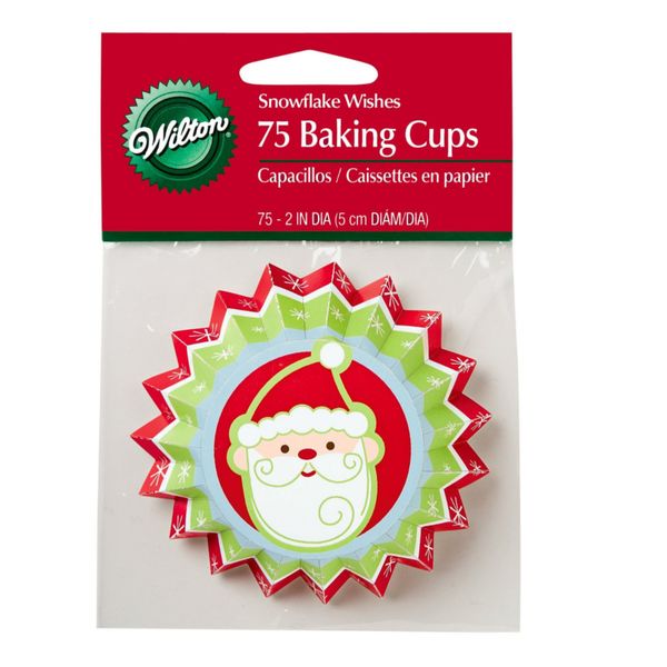 75 x Snowflake Wishes Medium Paper Baking Cupcake Muffin Cases 5cm Diam