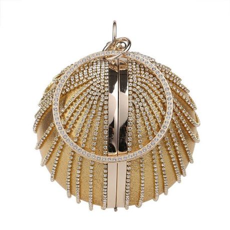 Round gold clutch discount bag