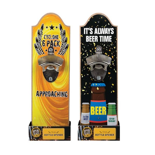 Bulk Pack x 2 Wall Mounted Bottle Opener With Tray