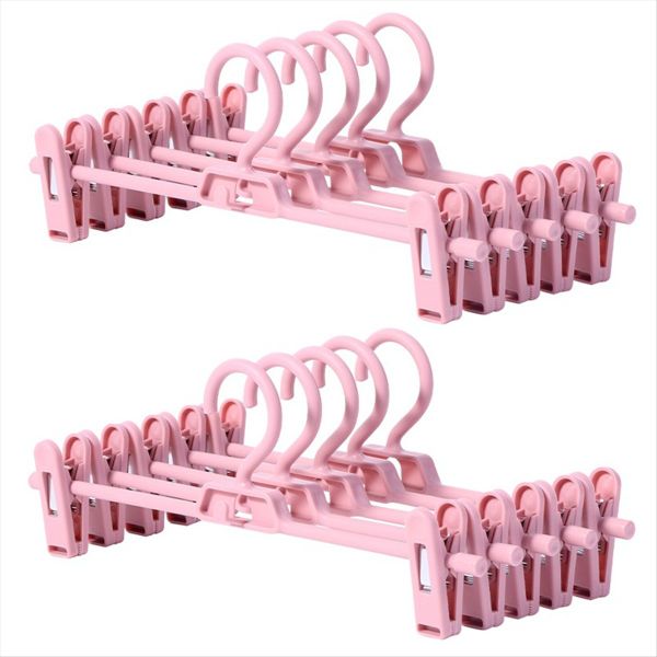 Trouser Rack With Adjustable Plastic Clip For Skirt Hook Save Space