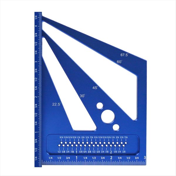 22 5/30/45/60/67 5 Square Ruler For Carpenter Drawing-Blue Metric