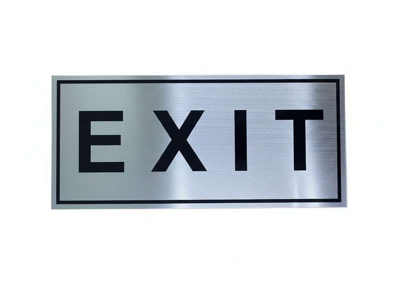 Premium 9x20cm Brushed Aluminum "Staff Only" Sign