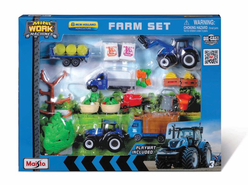 Maisto Mini Work Machines - Super Farm Playset - New Holland