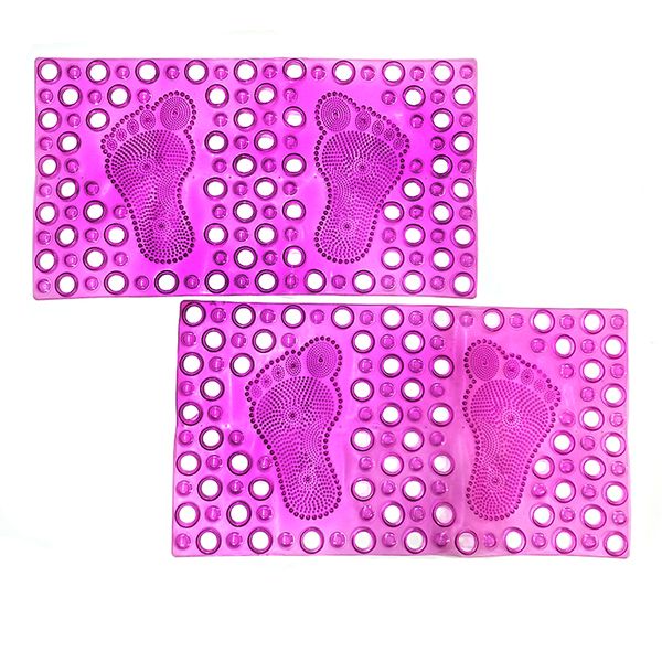 Plastic Rectangular Bath Mat - Pink