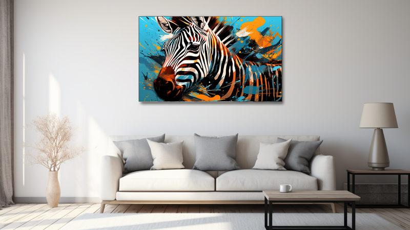 Canvas Wall Art - Zebra Graffiti Art - HD0240