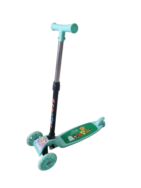 Kids Scooter Green with Lights 2-3 Years