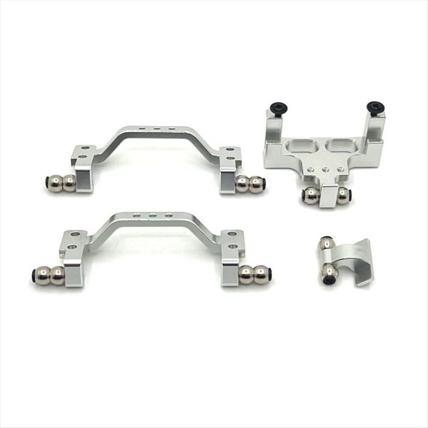 Front &amp; Rear Rod Seat Servo Fixed Seat Kit for Wpl 1/16 Rc Car Silver