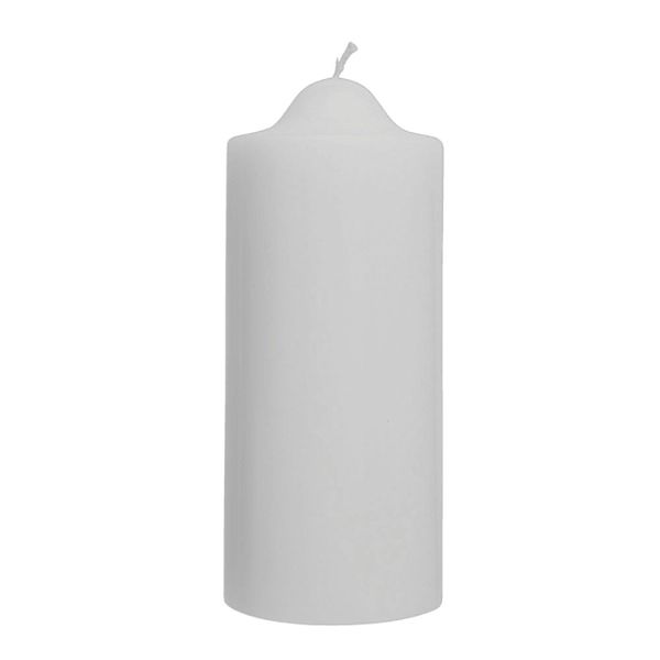 Pointed Thick Cylindrical Candle - 12.5cm - White