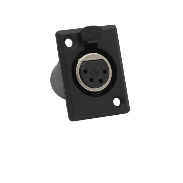 XLR-D4FBAU 4-Pin Female XLR Black Gold-Plated Chassis Connector