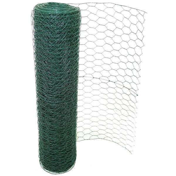 Pet PVC Coating Waterproof Hexagonal Wire Fencing Green (5m x 40cm)