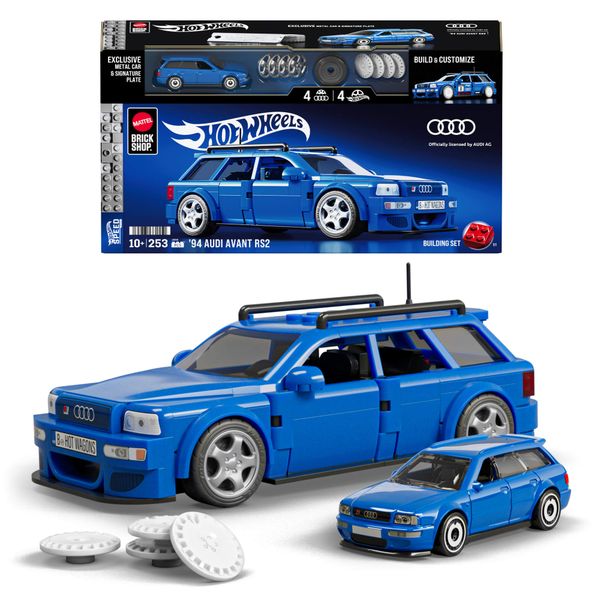 Mattel Brick Shop Hot Wheels '94 Audi Avant Rs2 Building Toy Kit