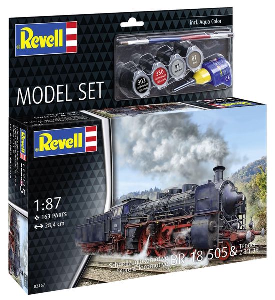 Revell 1/87 Express Loco BR 18 505 Model Kit w/paints, Glue and Brush
