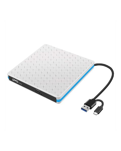 External CD DVD Drive Slim USB C Portable Type C &amp; USB 3.0 CD-RW DVD