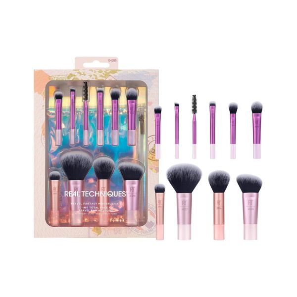 Real Technique 11 Piece Makeup Travel Fantasy Mini Brush Set &amp; Bag