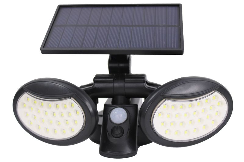 360° Raying 30W 56 LED Twin Adjustable Head Solar Powered Interaction Light