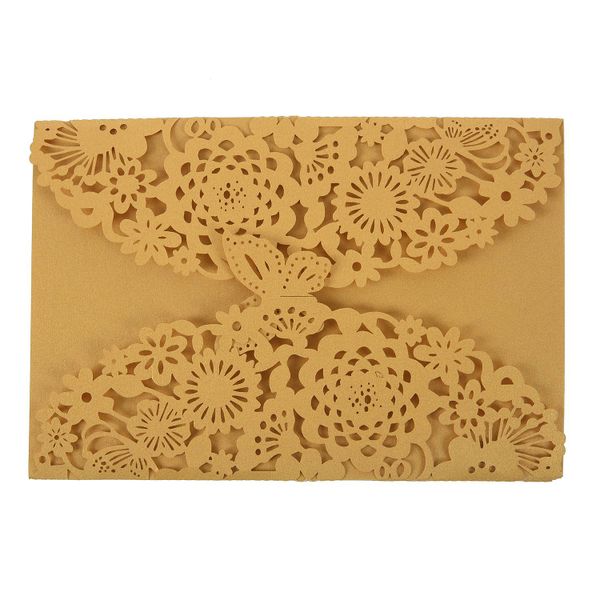 10Pcs/Set Delicate Carved Butterflies Romantic Wedding Party Invitation Ca