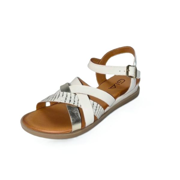 Gia Women's Leather Criss Cross Sandal