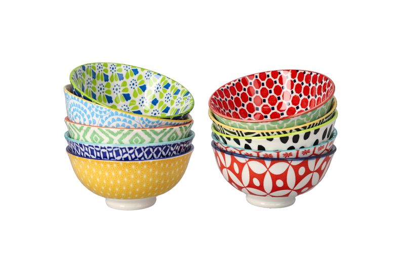 Danny home Bohemian Design Porcelain Bowl 10 Piece Set