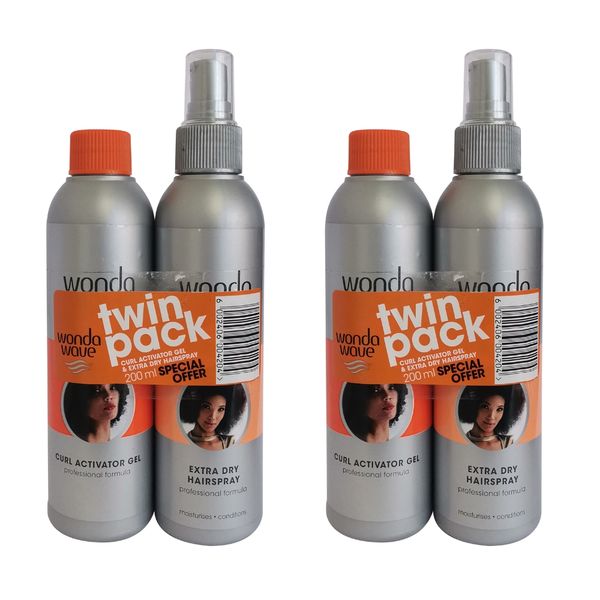 Wonda Wave - Gel &amp; Hair Spray - Etra Dry (Twin Pack) - 200ml Pack of 2